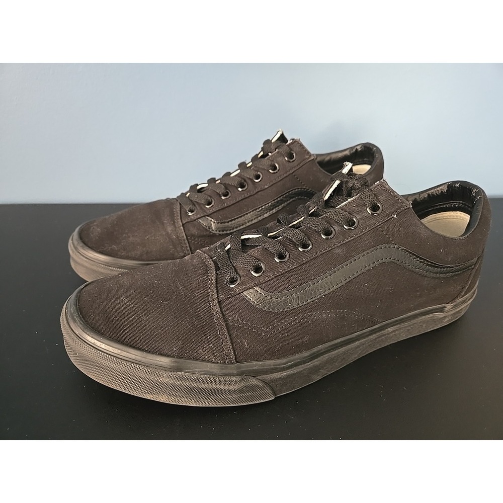 Vans Unisex Pro All Black Canvas & Leather Skateboarding Shoes Men 13